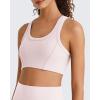 image:imageG4Free Ribbed Crewneck Sports Bras Padded for Women  Racerback Crop Tank Tops Workout Yoga Medium ImpactBlush