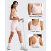 image:imageG4Free Ribbed Crewneck Sports Bras Padded for Women  Racerback Crop Tank Tops Workout Yoga Medium ImpactBlush