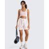 image:imageG4Free Ribbed Crewneck Sports Bras Padded for Women  Racerback Crop Tank Tops Workout Yoga Medium ImpactBlush