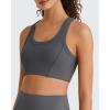 image:imageG4Free Ribbed Crewneck Sports Bras Padded for Women  Racerback Crop Tank Tops Workout Yoga Medium ImpactDark Gray