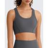 image:imageG4Free Ribbed Crewneck Sports Bras Padded for Women  Racerback Crop Tank Tops Workout Yoga Medium ImpactDark Gray