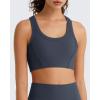 image:imageG4Free Ribbed Crewneck Sports Bras Padded for Women  Racerback Crop Tank Tops Workout Yoga Medium ImpactDark Navy