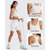 image:imageG4Free Ribbed Crewneck Sports Bras Padded for Women  Racerback Crop Tank Tops Workout Yoga Medium ImpactPure White