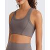 image:imageG4Free Ribbed Crewneck Sports Bras Padded for Women  Racerback Crop Tank Tops Workout Yoga Medium ImpactTaupe