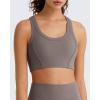 image:imageG4Free Ribbed Crewneck Sports Bras Padded for Women  Racerback Crop Tank Tops Workout Yoga Medium ImpactTaupe