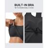 image:imageG4Free Ribbed Removable Built in Bra Workout Tank Tops Woman Racerback Square Neck Yoga Top Lightweight Athletic TanksBlack