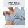 image:imageG4Free Ribbed Removable Built in Bra Workout Tank Tops Woman Racerback Square Neck Yoga Top Lightweight Athletic TanksBlue Willow