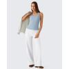 image:imageG4Free Ribbed Removable Built in Bra Workout Tank Tops Woman Racerback Square Neck Yoga Top Lightweight Athletic TanksBlue Willow