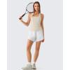 image:imageG4Free Ribbed Removable Built in Bra Workout Tank Tops Woman Racerback Square Neck Yoga Top Lightweight Athletic TanksLight Khaki
