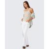 image:imageG4Free Ribbed Removable Built in Bra Workout Tank Tops Woman Racerback Square Neck Yoga Top Lightweight Athletic TanksLight Khaki
