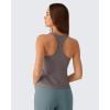 image:imageG4Free Ribbed Removable Built in Bra Workout Tank Tops Woman Racerback Square Neck Yoga Top Lightweight Athletic TanksTaupe