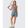 image:imageG4Free Ribbed Removable Built in Bra Workout Tank Tops Woman Racerback Square Neck Yoga Top Lightweight Athletic TanksTaupe