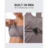 image:imageG4Free Ribbed Removable Built in Bra Workout Tank Tops Woman Racerback Square Neck Yoga Top Lightweight Athletic TanksTaupe