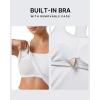 image:imageG4Free Ribbed Removable Built in Bra Workout Tank Tops Woman Racerback Square Neck Yoga Top Lightweight Athletic TanksWhite
