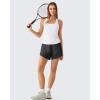 image:imageG4Free Ribbed Removable Built in Bra Workout Tank Tops Woman Racerback Square Neck Yoga Top Lightweight Athletic TanksWhite