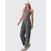 image:imageG4Free Ribbed Removable Built in Bra Workout Tank Tops for Women Soft Racerback High Neck Athletic Gym TanksTaupe
