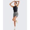 image:imageG4Free Skimetic Workout Tank Tops for Women Side Ruched Sleeveless High Neck Crop Top Summer Athletic Gym ShirtsBlack