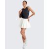 image:imageG4Free Skimetic Workout Tank Tops for Women Side Ruched Sleeveless High Neck Crop Top Summer Athletic Gym ShirtsBlack