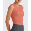 image:imageG4Free Skimetic Workout Tank Tops for Women Side Ruched Sleeveless High Neck Crop Top Summer Athletic Gym ShirtsBurnt Orange