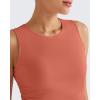 image:imageG4Free Skimetic Workout Tank Tops for Women Side Ruched Sleeveless High Neck Crop Top Summer Athletic Gym ShirtsBurnt Orange