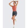 image:imageG4Free Skimetic Workout Tank Tops for Women Side Ruched Sleeveless High Neck Crop Top Summer Athletic Gym ShirtsBurnt Orange