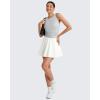 image:imageG4Free Skimetic Workout Tank Tops for Women Side Ruched Sleeveless High Neck Crop Top Summer Athletic Gym ShirtsGray