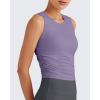 image:imageG4Free Skimetic Workout Tank Tops for Women Side Ruched Sleeveless High Neck Crop Top Summer Athletic Gym ShirtsGray Purple