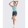 image:imageG4Free Skimetic Workout Tank Tops for Women Side Ruched Sleeveless High Neck Crop Top Summer Athletic Gym ShirtsLight Blue
