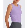 image:imageG4Free Skimetic Workout Tank Tops for Women Side Ruched Sleeveless High Neck Crop Top Summer Athletic Gym ShirtsLight Purple