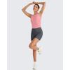 image:imageG4Free Skimetic Workout Tank Tops for Women Side Ruched Sleeveless High Neck Crop Top Summer Athletic Gym ShirtsPink