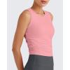 image:imageG4Free Skimetic Workout Tank Tops for Women Side Ruched Sleeveless High Neck Crop Top Summer Athletic Gym ShirtsPink