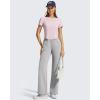 image:imageG4Free Womens Cropped Workout Tops Crewneck Short Sleeve TShirt Relaxed Fit Casual Athletic Waist Length TeesLight Pink