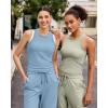 image:imageG4Free Workout Tank Tops for Women Slim Fitted Racerback Ribbed Athletic Gym Yoga Tanks Summer CasualDusty Blue