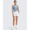 image:imageG4Free Workout Tank Tops for Women Slim Fitted Racerback Ribbed Athletic Gym Yoga Tanks Summer CasualDusty Blue