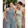 image:imageG4Free Workout Tank Tops for Women Slim Fitted Racerback Ribbed Athletic Gym Yoga Tanks Summer CasualGray Blue