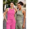 image:imageG4Free Workout Tank Tops for Women Slim Fitted Racerback Ribbed Athletic Gym Yoga Tanks Summer CasualHot Pinkrosy Pink