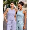 image:imageG4Free Workout Tank Tops for Women Slim Fitted Racerback Ribbed Athletic Gym Yoga Tanks Summer CasualLavender