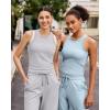 image:imageG4Free Workout Tank Tops for Women Slim Fitted Racerback Ribbed Athletic Gym Yoga Tanks Summer CasualSilver Gray