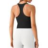 image:imageG4Free BareFeel Removable Padded Built in Bra Tank Tops Workout Racerback Yoga Tanks Athletic Gym Slim Fit TopBlack