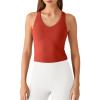 image:imageG4Free BareFeel Removable Padded Built in Bra Tank Tops Workout Racerback Yoga Tanks Athletic Gym Slim Fit TopRust Orange