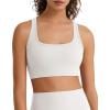 image:imageG4Free BareFeel Square Neck Sports Bra Padded for Women  Strappy Y Back Crop Tank Tops Workout CamisolePure White