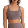 image:imageG4Free BareFeel Square Neck Sports Bra Padded for Women  Strappy Y Back Crop Tank Tops Workout CamisoleTaupe