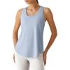 image:imageG4Free Racerback Womens Workout Tank Tops Scoop Neck Hip Length Muscle Top Soft Loose Fit for Gym Athletic TanksLight Denim
