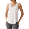 image:imageG4Free Racerback Womens Workout Tank Tops Scoop Neck Hip Length Muscle Top Soft Loose Fit for Gym Athletic TanksPure White