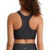image:imageG4Free Ribbed Crewneck Sports Bras Padded for Women  Racerback Crop Tank Tops Workout Yoga Medium ImpactBlack