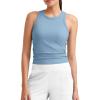 image:imageG4Free Workout Tank Tops for Women Slim Fitted Racerback Ribbed Athletic Gym Yoga Tanks Summer CasualDusty Blue
