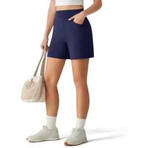 image:imageG4Free EverGoing Athletic Shorts for Women  5 High Waisted Wide Leg Casual Shorts with PocketsRoyal Blue