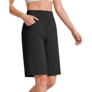 image:imageG4Free EverGoing Bermuda Shorts for Women 10  High Waisted Knee Length Athletic Casual Shorts with PocketsBlack