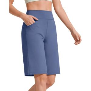 image:imageG4Free EverGoing Bermuda Shorts for Women 10  High Waisted Knee Length Athletic Casual Shorts with PocketsDenim Blue