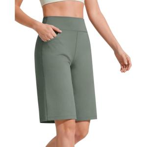 image:imageG4Free EverGoing Bermuda Shorts for Women 10  High Waisted Knee Length Athletic Casual Shorts with PocketsGray Sage